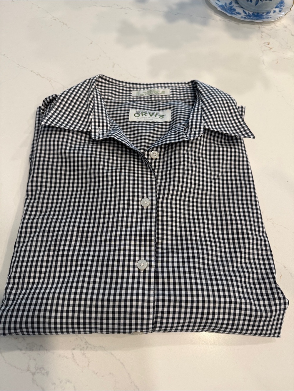 Orvis Black & White Gingham Button-Down Shirt